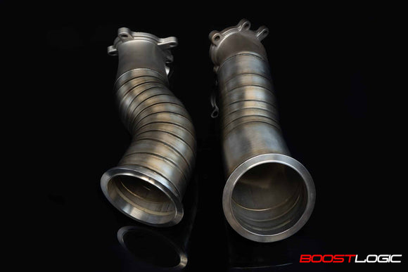 Boost Logic 4 inch Downpipe Pair for Stock Turbos