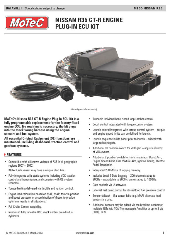 Digital Download: R35 GTR MOTEC M150 PDF
